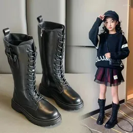 부츠 패션 소녀 가을과 겨울 플러시 따뜻한 어린이의 부드러운 편안한 신발 공주 기병대 높이
