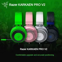 Mobiltelefonörlurar Razer Kraken Pro V2 Headset Computer Game Music Wired hörlurar med mikrofon E-sport YQ240219