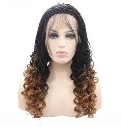 Высококачественные Ombre Brown Hair Ship Custly Braids Wig 16quot Africa Style Box Box Wig Full Synthetic Front Wigs с 5600040