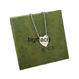 Collana con ciondolo a forma di cuore di marca DesignPer le donne Argento gVcciI Collane Design vintage Regalo Catena lunga Coppia di innamorati Collana di gioielli di famiglia Catena di lettere in stile celtico