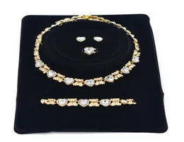 2021 gåvor flickor märke halsband 14k guld vänskap armband kvinnliga smycken bröllopsmakor örhängen för kvinnor set4205121