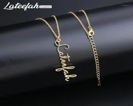 Geç el yazısı takılar özel imza kolye collier femme dikey kişilik adı kolye kadınlar için kolye