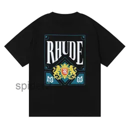 23SS NYA RHUDE MENS T-shirt Högkvalitativ tess designer casual mode kort ärm Europe Amerika män kvinnor runda nack tshirts us size s-xxl y68s y68s