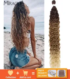 Onda de água loiras marrom com cabelo sintético encaracolado pacotes para mulheres milagre q112890290716847467