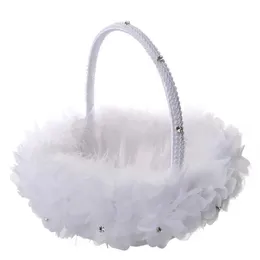 Bröllopsblommor Girl Basket Decorative Elegant Flower Decor Wedding Flower Basket Brud Basket239k