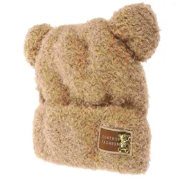 Berretti Orecchie di orso di peluche Cappelli di animali Berretto di lana Camiseta Para Mujer Berretto da donna acrilico per donna