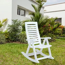 Camp Furniture Rimax Sedia a dondolo casual in resina bianca per esterni, balcone, giardino