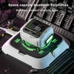 Mobiltelefonörlurar TWS NYA BLUETOOTH TIRLESS LADDING AVSIKTER Kapsel Mecha Design Headset Desktop Holder Hörlurar YQ240219