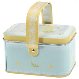 Förvaringsflaskor Portable Tin Box Cookie With Lid Jar Festival Biscuit Containrar Sweet Tinplate TINS ​​LIDS CANDY