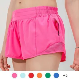 Lu-16 Summer Track That 2,5-Zoll-Hotty-Hot-Shorts, locker, atmungsaktiv, schnell trocknend, Sport-Damen-Yoga-Hose, Rock, vielseitig, lässig, Seitentasche, Fitnessstudio-Unterwäsche 5512ess