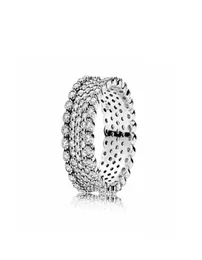 Anel de joias de prata esterlina 925 para anel de fascínio vintage com diamante cz transparente, anéis femininos da moda com 48 originais o23507068
