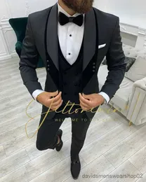 Ternos masculinos blazers traje homme mariage formal moda preto fino ajuste ternos para homens 3 peça noivo terno de casamento smoking 2022 mais recente casaco calça design