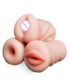 3 Style Oral Pussy Sexig Masturbator 3D Realistic Throat Silicone Artificial Vagina Mouth Anal Erotic Toys For Men Shop9346765