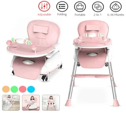 2in1 vassoio regolabile per bambini pieghevoli bambini baby portatile ad alta sedia da mangiare multifunzionale con ruote di sedile 636 mesi L9994021
