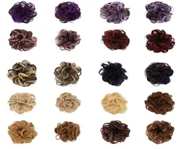 frangia di capelli sintetici biondo disordinato panino riccio estensione anello chignon parrucchino ornamenti di ordito Scrunchies cravatte per capelli finti8726143