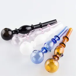 Headshop666 Y146 Cachimbos manuais de cerca de 5,5 polegadas 30mm OD Bowl Queimadores de óleo Tubo de vidro com pontos coloridos