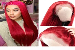 99J Burgundy Lace Front Wig Red HD Lace Lace Front Human Hair Rigs 13x6 Brazilian Brazilian Straight Humer Hair Recool4486414