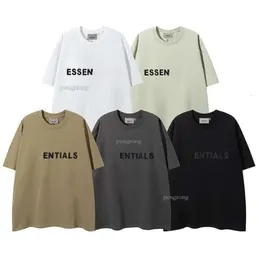 Mens Designer Ess Camiseta Roupas Branco Essentialcloth Camisa Casal Mangas Curtas High Street Loose Tide Marca Crew Pescoço Carta Verão Alta Tendência Solta 340