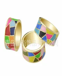 Whole National Wind Personality Drip Femal For MenWomen Vintage Style Enamel Jewelry Men Jewelry Ceramic Eternity Ring Mens R2751123