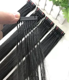 Çift Çizilmiş Önceden Prebonded 6D Saç Uzantıları Brezilya Doğal kütikül Hizalanmış Remy Virgin 05Gramsstrand 150Strands Fulll Head6430008