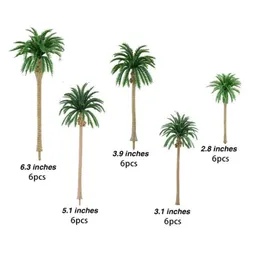 30pcs Artificial Coconut Palm Trees Scenery Model Miniature Architecture Decorative Flowers & Wreaths301r