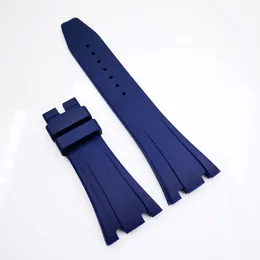 27mm 18mm Blue Rbbber Clasp Strap Watch Band för Royal Oak 39mm 41mm Model 15400 15300355Q