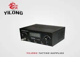 Yilong Tattoo Power Supply Black SteelデュアルデジタルLCDタトゥーマシン電源タトゥーボディアートサプライ2184555