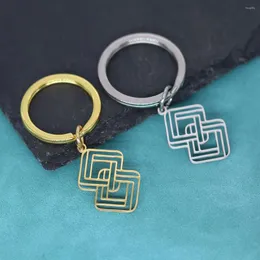 سلاسل المفاتيح Nedar escher infinity keychain للنساء للنساء المجوهرات الهندسية الفولاذ المقاوم للصدأ سلسلة مفتاح خمر هدية معلم المعلم هدية