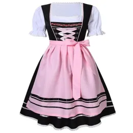 Akcesoria kostiumowe panie Oktoberfest Dirndl Tawerniere Festival Carnival Deguisement Krótki 3pc kelnerka Beer Paid Girl Fancy Dre260s