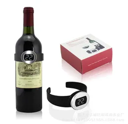 20pcslot Automaticel Electronic LCD Red Wine Bottle Thermometer Digital Wine Watch Temperature Meter Bottle Thermometer LJ 0136729646