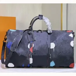 Designer Men 50cm Bolsas de mochila Boston Bolsa de couro genuína Bolsa de viagem Bolsa de viagem de grande capacidade Mensageiro viajando ao ar livre