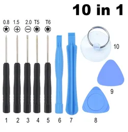 10 in 1 Opening Tools Kit Pry Repair Tool With Screwdriver for iPhone 4 5 6 plus Samsung Galaxy S4 800Setlot5683505