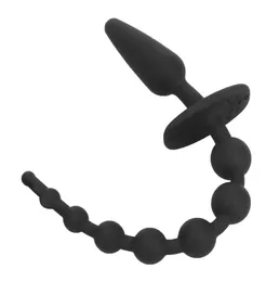 Silikonowa podwójna głowica koralika anal tyłek wtyczki wtyczki płciowe zabawki dla mężczyzn kobiety gspot stymulacja prostata Massager5073889