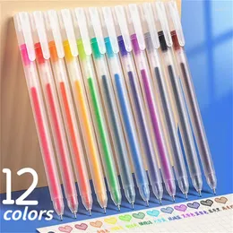 6/12pcs Colored Pens Set Gel Pen Multicolor 0.5mm Ink Fine Point Coloring Drawing Doodling Scrapbooks Journal Stationery