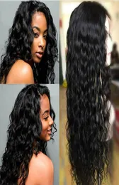 9A Grade Brazilian 100 Virgin Water Wave Full Lace Wigs with Baby Hair Glueless Lace Front Human Hair Lace Wigs with Bleached Kno9757140