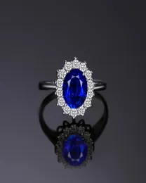 Blue Sapphire Engagement 925 Sterling Silver Ring Wedding jewelry desinger rings89107768484092