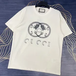 Projektantka Koszula Summer Modna moda czysta bawełniana okrągła szyja list nadrukowany krótkie rękawe męskie t-koszulki