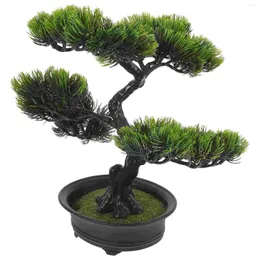 Flores decorativas Plantas ao ar livre artificial em vaso de mini -árvores decorações de mesa fofa bonsai realista realista