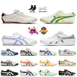 2024 Fashion Tiger Mexico 66 Designer Casual Shoes OG Original Tigers Women Mens Silver Green White Black Trainers Jogging Walking Runners Sports Sneakers Size 36-44