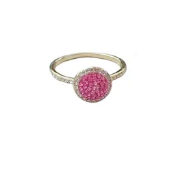 Swarovskis Rings Designer Women Original Quality Band Rings crystal Romantic Colorful Round Pink Diamond Ring Cute Pink Ice