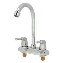 Bathroom Sink Faucets Basin Mixer Tap Rotatable Body Soft Water Discharge Deck Plate Design Compact 2 Handle Faucet Silver Quiet For