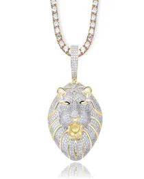 Lion Brass Leopard Tiger Women039S Fashion Pendant Micro Pave Iced Out Jewelry Cashory Hiphop Biker Necklace Chai368577