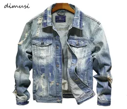 DIMUSI Giubbotti jeans Uomo Cowboy Slim Fit Bomber Jacket Men039s Giacca di jeans strappata Hip Hop Streetwear Cappotti Chaqueta Hombre 4XL 9909536