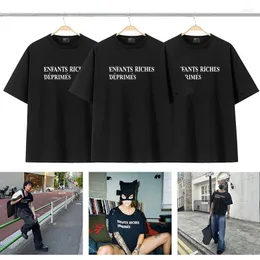 Men's T Shirts Spring Summer ERD Washed Print Letter Short Sleeve Damaged Shirt Men Women Tee Cotton Tops Black T-Shirt