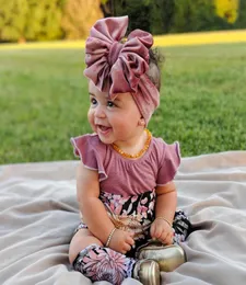 Nowa moda 14 Kolory Big Bowknot Opaska na głowę Baby Girl Opaska na głowę Bow Hair Band Dzieci Kid Cotton Turban Head Gave Akcesoria 1012897