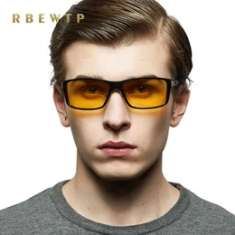 RBEWTP Aluminum Magnesium Night Vision Glasses Men's Sunglasses Polarized Square Mirror Oculos Male Eyewear Accessories For Men Ultraviolet Ray