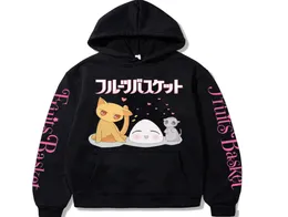 Harajuku Kawaii Fruits Basket Anime Felpe con cappuccio Uomo Moda Giappone Cartoon Souma Kyo e Cat Friends Loog Sleeve Felpe larghe G1013771925