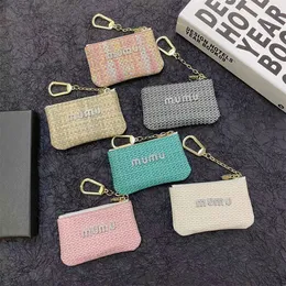 Designer Keychain Brand Key Bag Light Luxury Weaving Texture Zero Plånbok Dragkort Kort Bag Storage Universal Keychain Plånbok