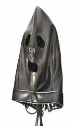 Zabawki dla dorosłych Faux skórzana głowa maska ​​seksu Hood BDSM Bondage Eque Widoczne oddychanie dla kobiet GN3124000114995585