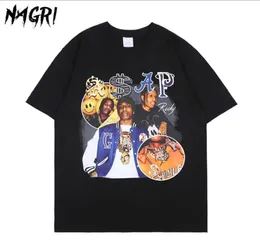 Nagri ASAP Rocky T Shirt Erkekler Hip Hop Street Giyim Harajuku Vintage T Shirt Grafik Baskılı Günlük Kısa Kollu Tee X06281065216